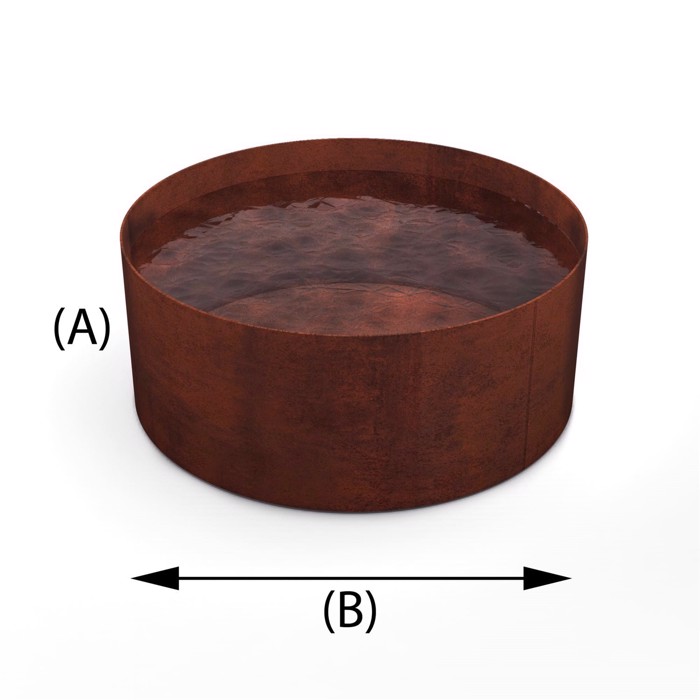 Vandtæt rund vandkar jern m. bund